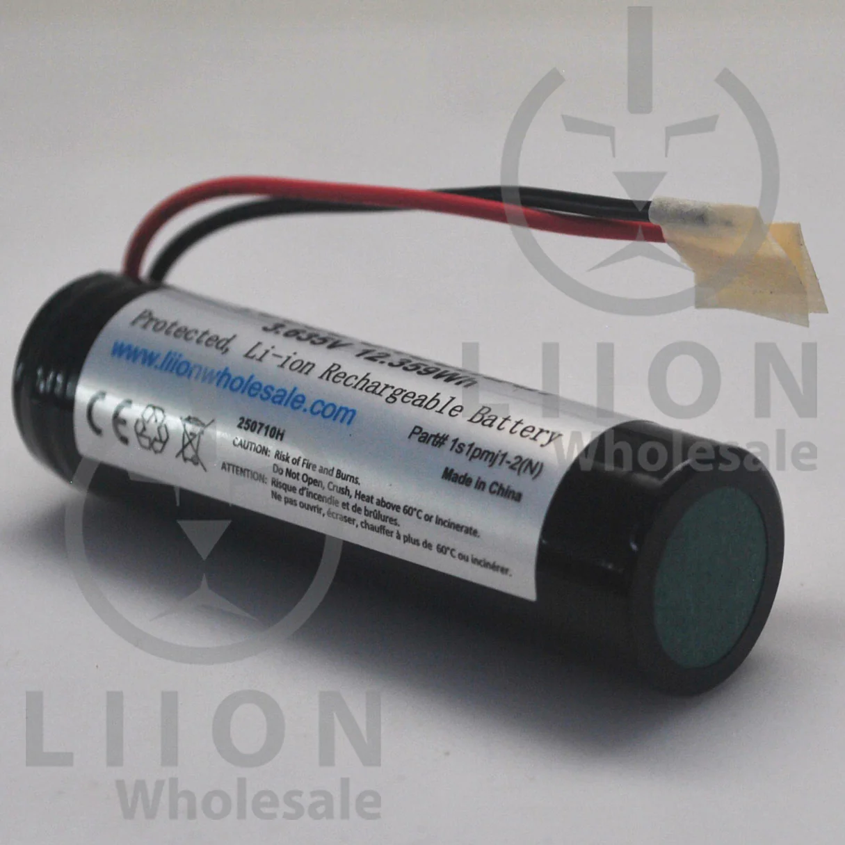 1S1P 3.6V (3.7V) 3500mAh 10A 18650 Battery with Wire Leads - MJ1 cell inside - Image 4