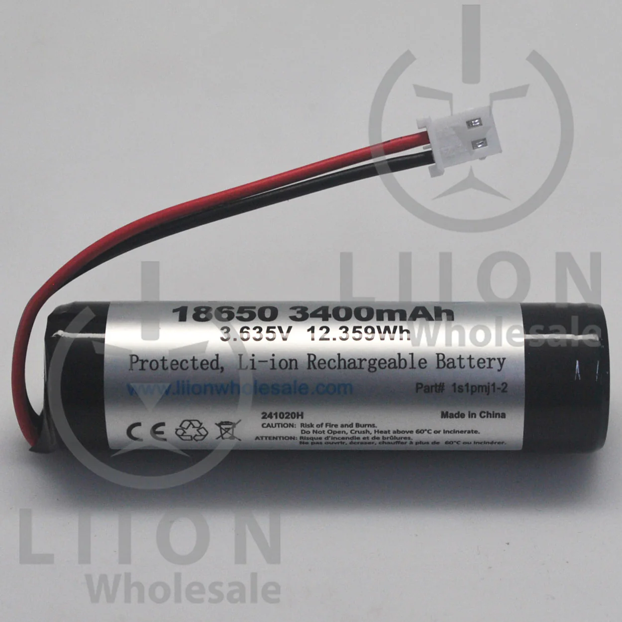 1S1P 3.6V (3.7V) 3500mAh 10A 18650 Battery with Wire Leads - MJ1 cell inside - Image 6
