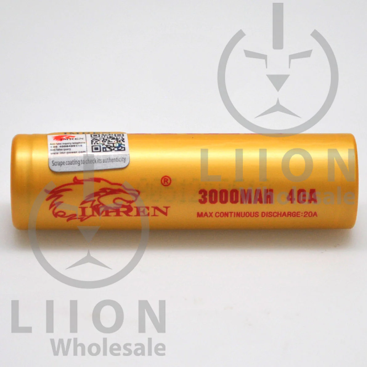 IMREN 18650 3000mAh 20A/40A Flat Top Battery - Genuine - Wholesale Discount - Image 2