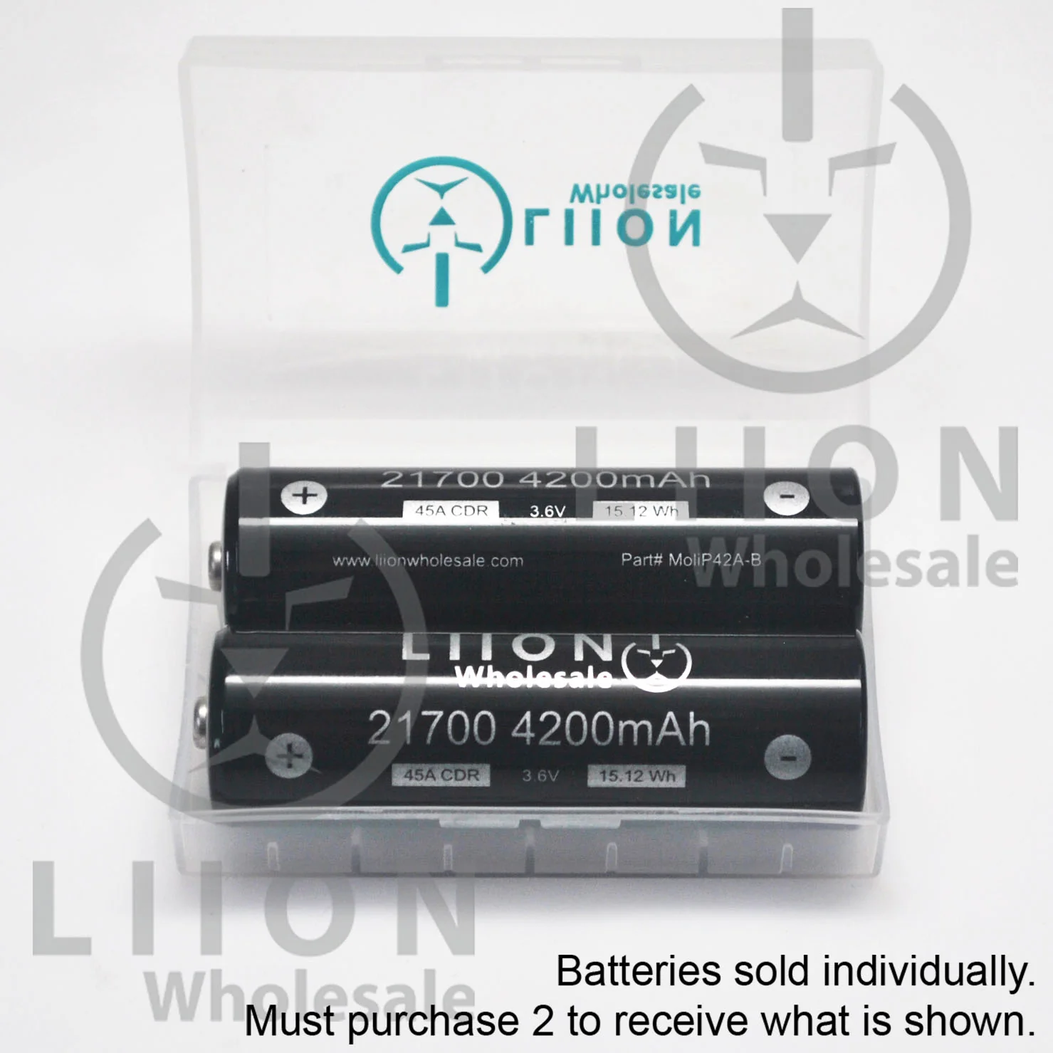 Liion Wholesale BUTTON Top Molicel INR-21700-P42A 45A 4200mAh 21700 Battery - Image 5