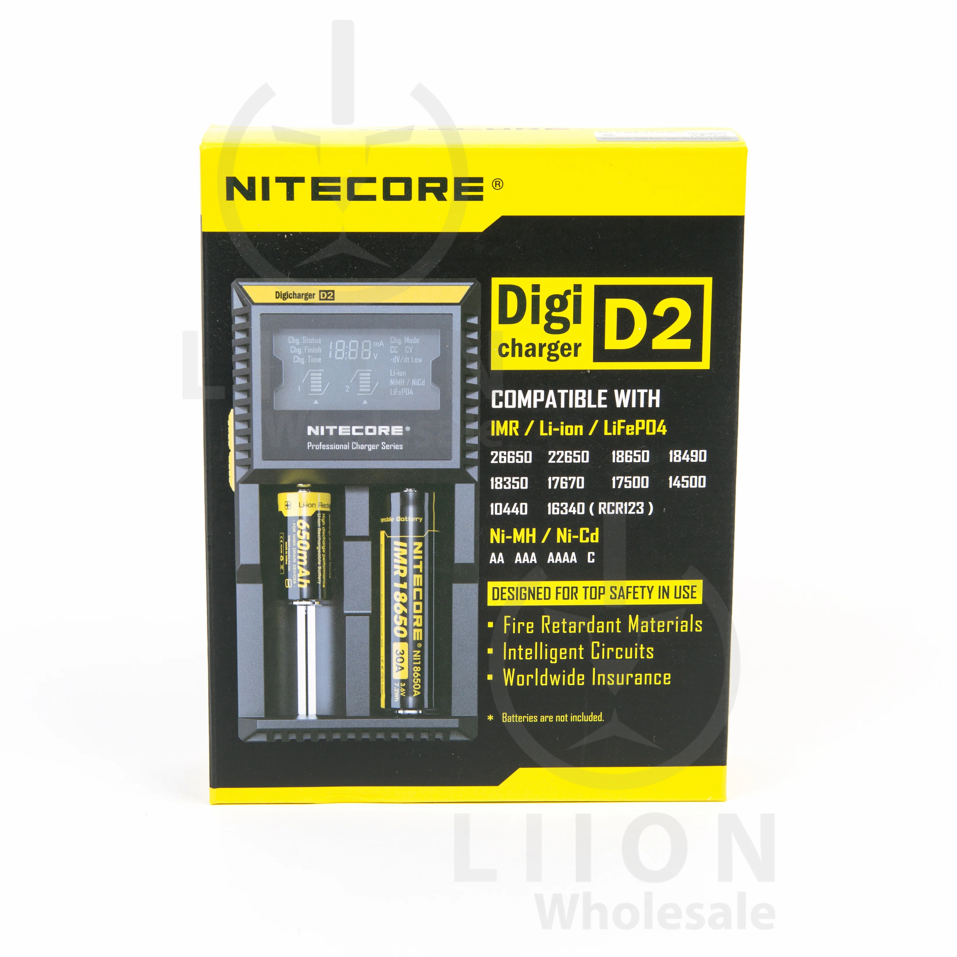 Nitecore D2 2-bay Digital Lithium Ion Battery Charger - Image 2