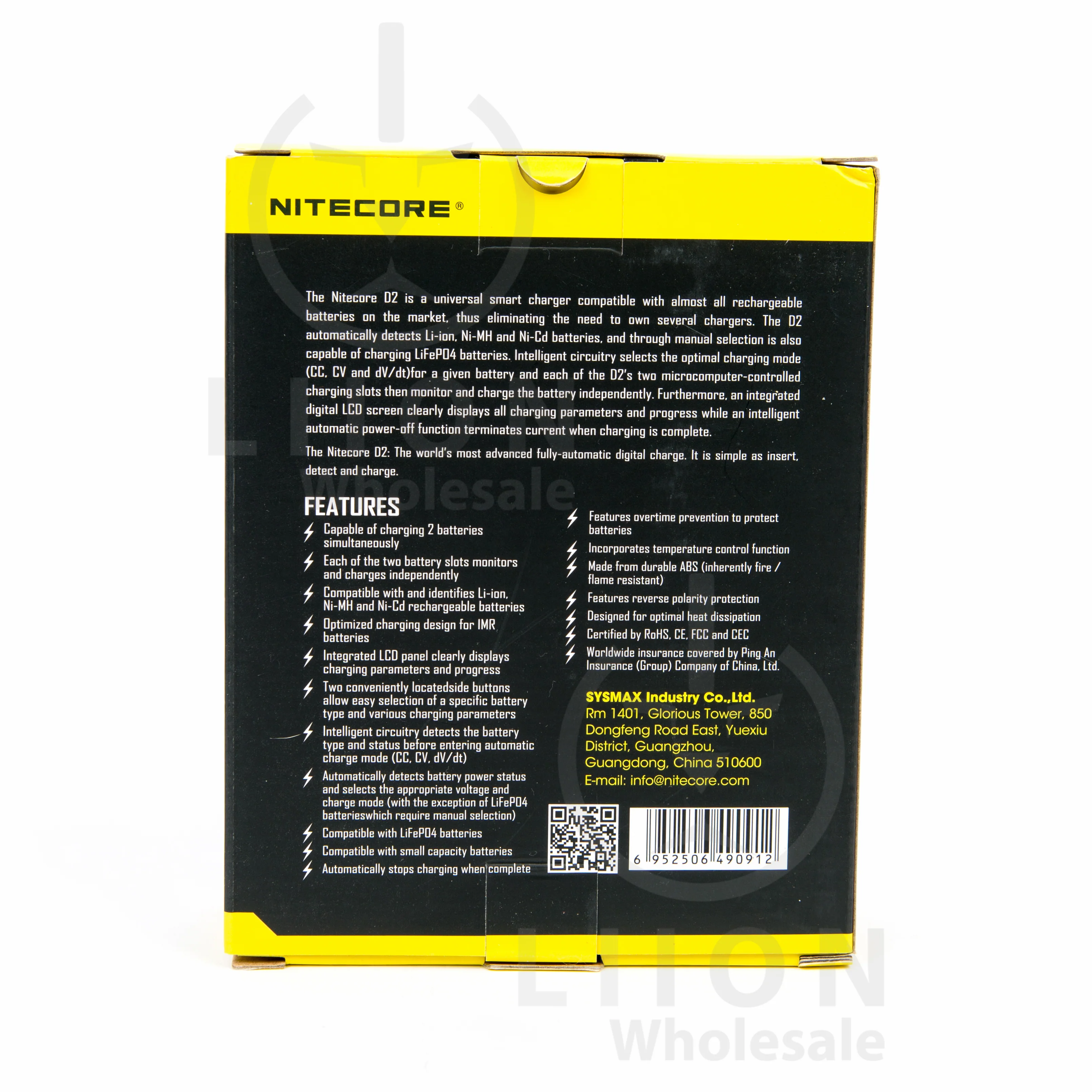 Nitecore D2 2-bay Digital Lithium Ion Battery Charger - Image 3