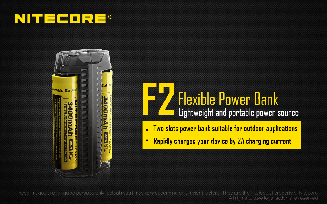 Nitecore F2 Ultra-Portable Powerbank and 2-Bay Battery Charger - Image 3