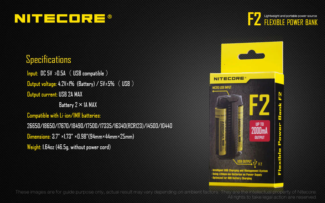 Nitecore F2 Ultra-Portable Powerbank and 2-Bay Battery Charger - Image 8