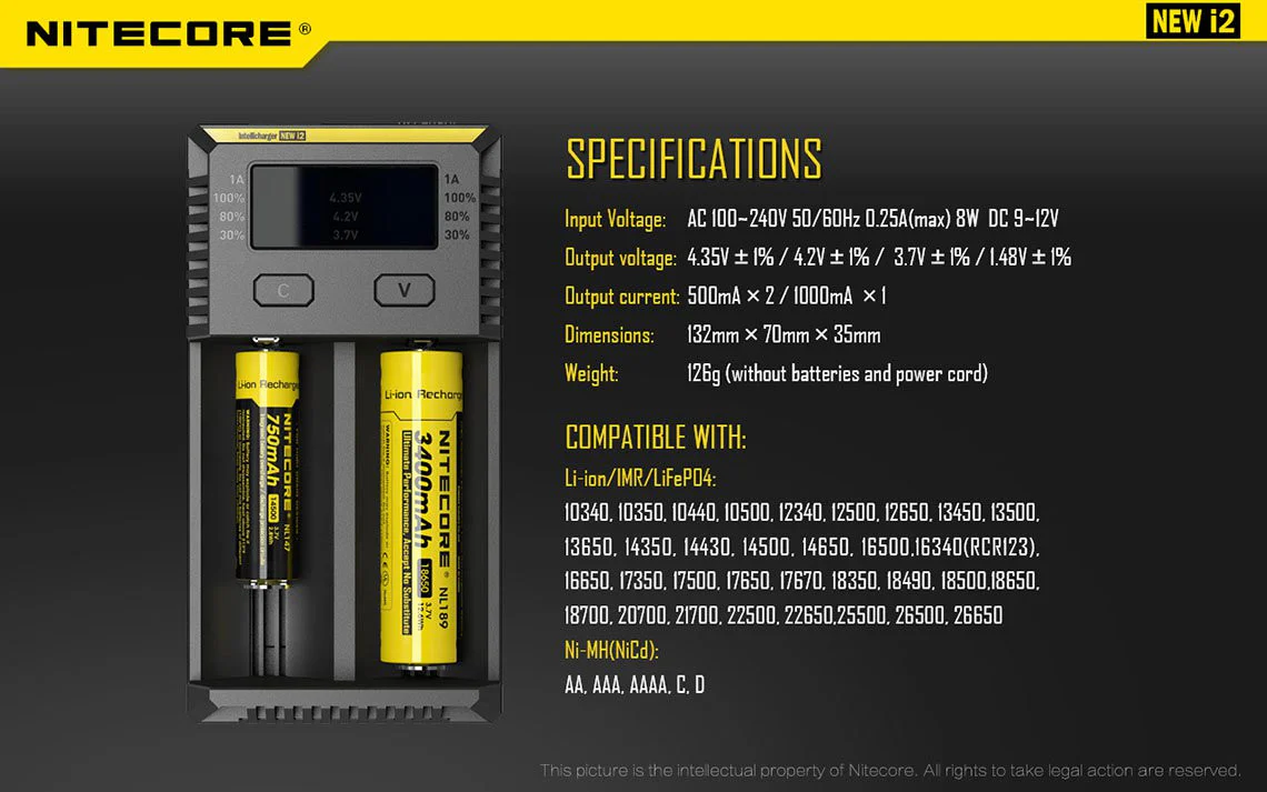 Nitecore New I2 2 Bay Li-ion Battery Charger - Image 16