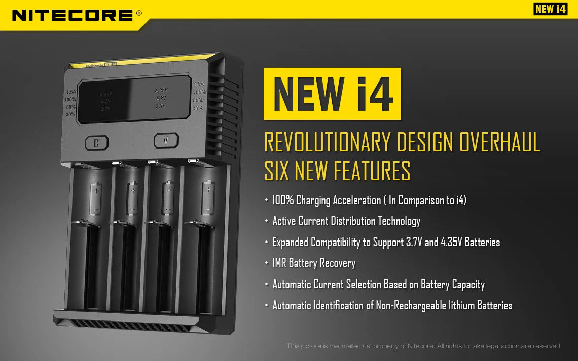 Nitecore Intellicharger New I4 4 Bay Li-ion Battery Charger - Image 5