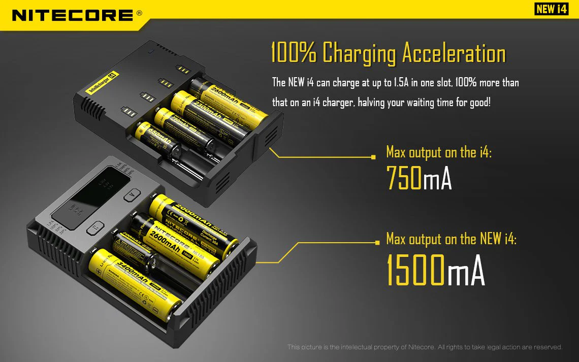 Nitecore Intellicharger New I4 4 Bay Li-ion Battery Charger - Image 6