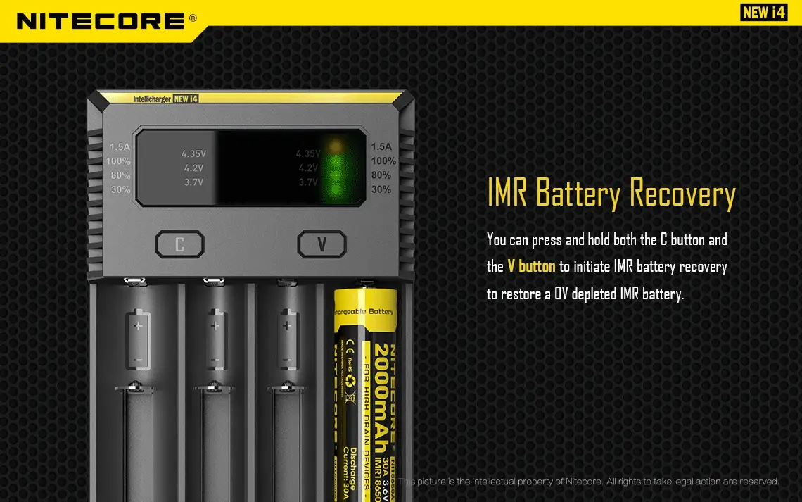 Nitecore Intellicharger New I4 4 Bay Li-ion Battery Charger - Image 7