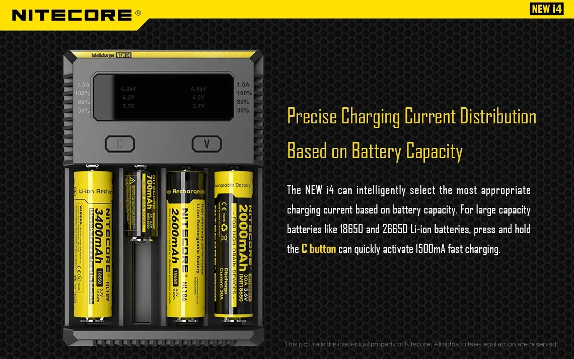 Nitecore Intellicharger New I4 4 Bay Li-ion Battery Charger - Image 8