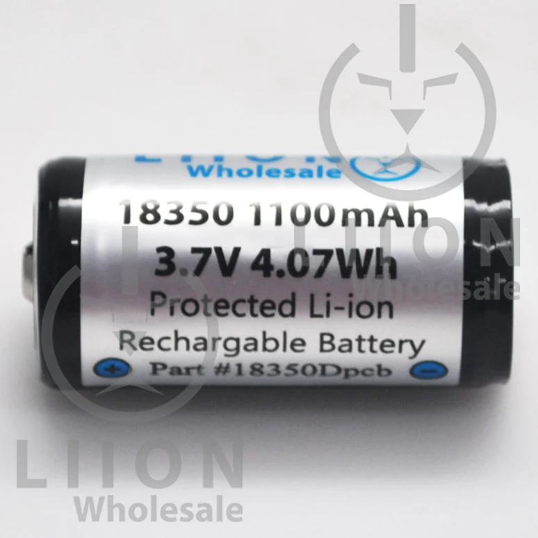 Protected 1100mAh 10A 18350 Button Top Battery - Wholesale Discount - Image 2