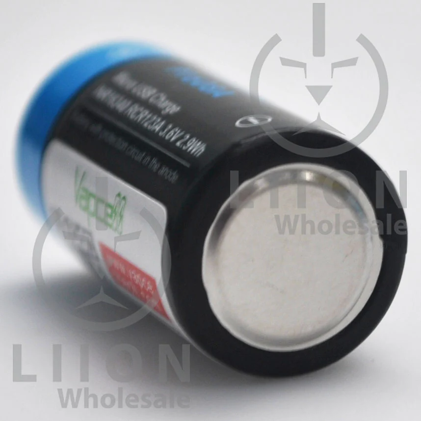 Protected Vapcell P1608A 16340 3A Button Top 800mah USB Battery - Genuine - Image 4
