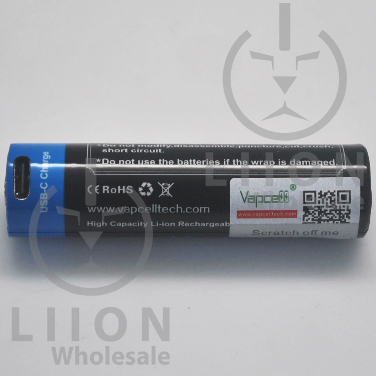 Protected Vapcell P1840A 18650 10A Button Top 4000mah USB-C Battery - Genuine - Image 2