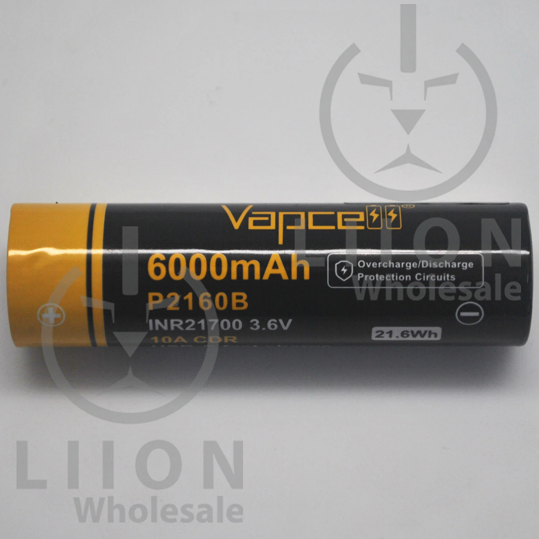 Protected Vapcell P2160B 21700 10A Button Top 6000mah USB Battery - Genuine - Image 2