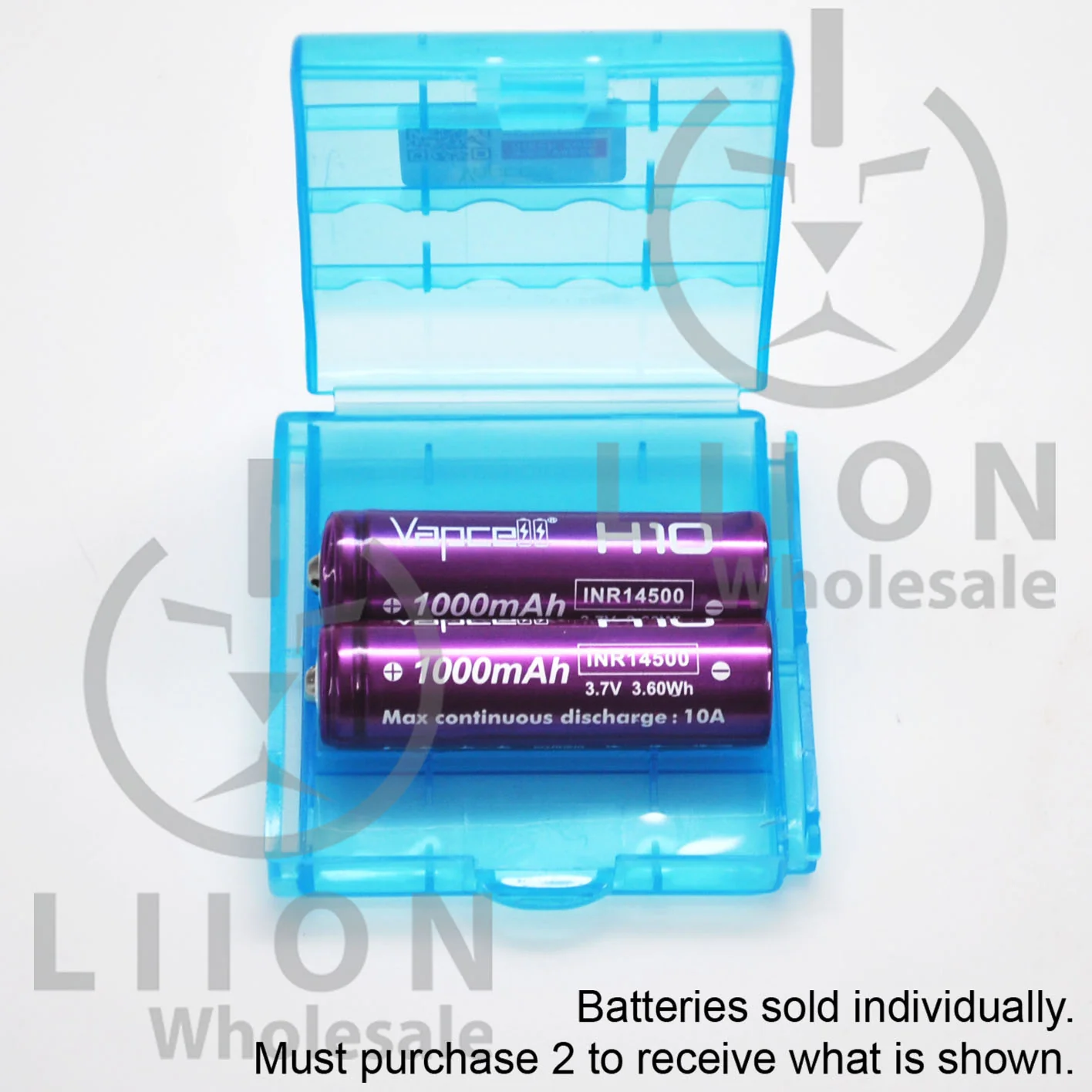 Vapcell H10 14500 Purple/White 10A Button Top 1000mAh Battery - Genuine - Image 5