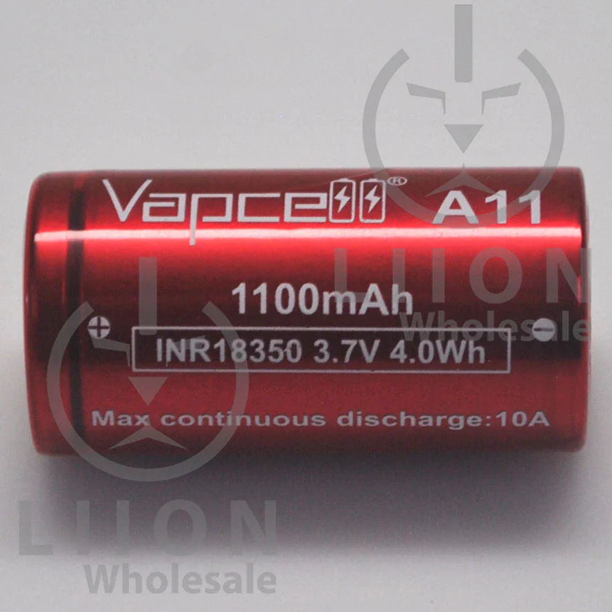 Vapcell A11 18350 10A Flat Top 1100mAh Battery - Genuine - Image 2
