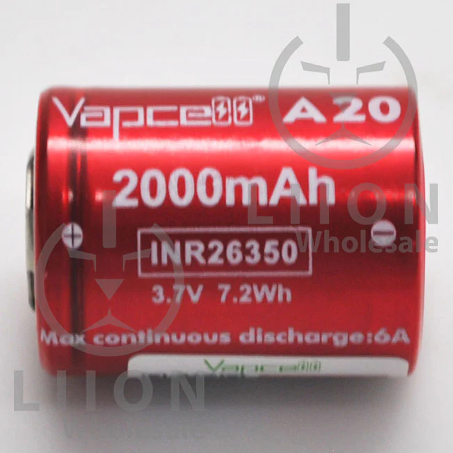 Vapcell A20 26350 10A Flat Top 2000mah Battery - Genuine - Image 2