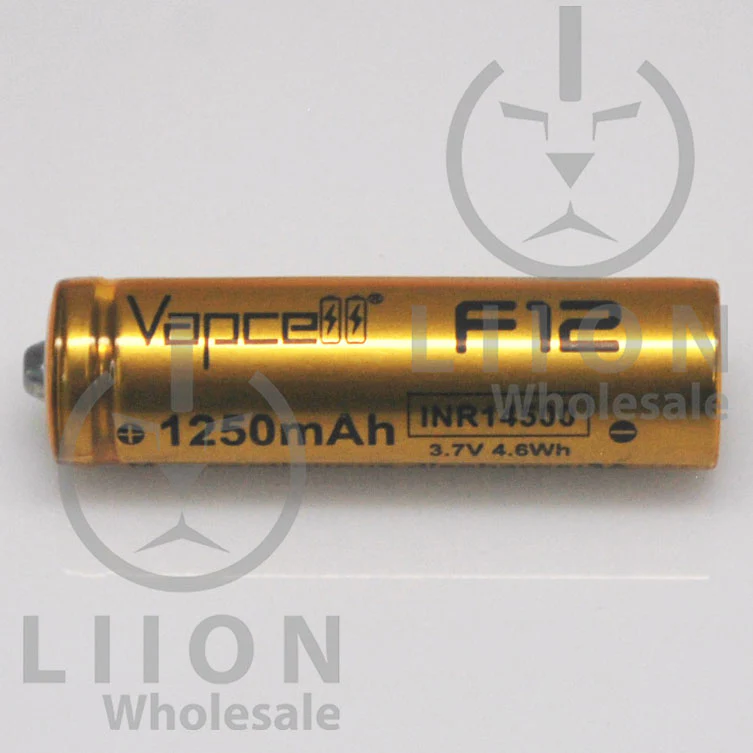 Vapcell F12 14500 3A Button Top 1250mAh Battery - Genuine - Image 2
