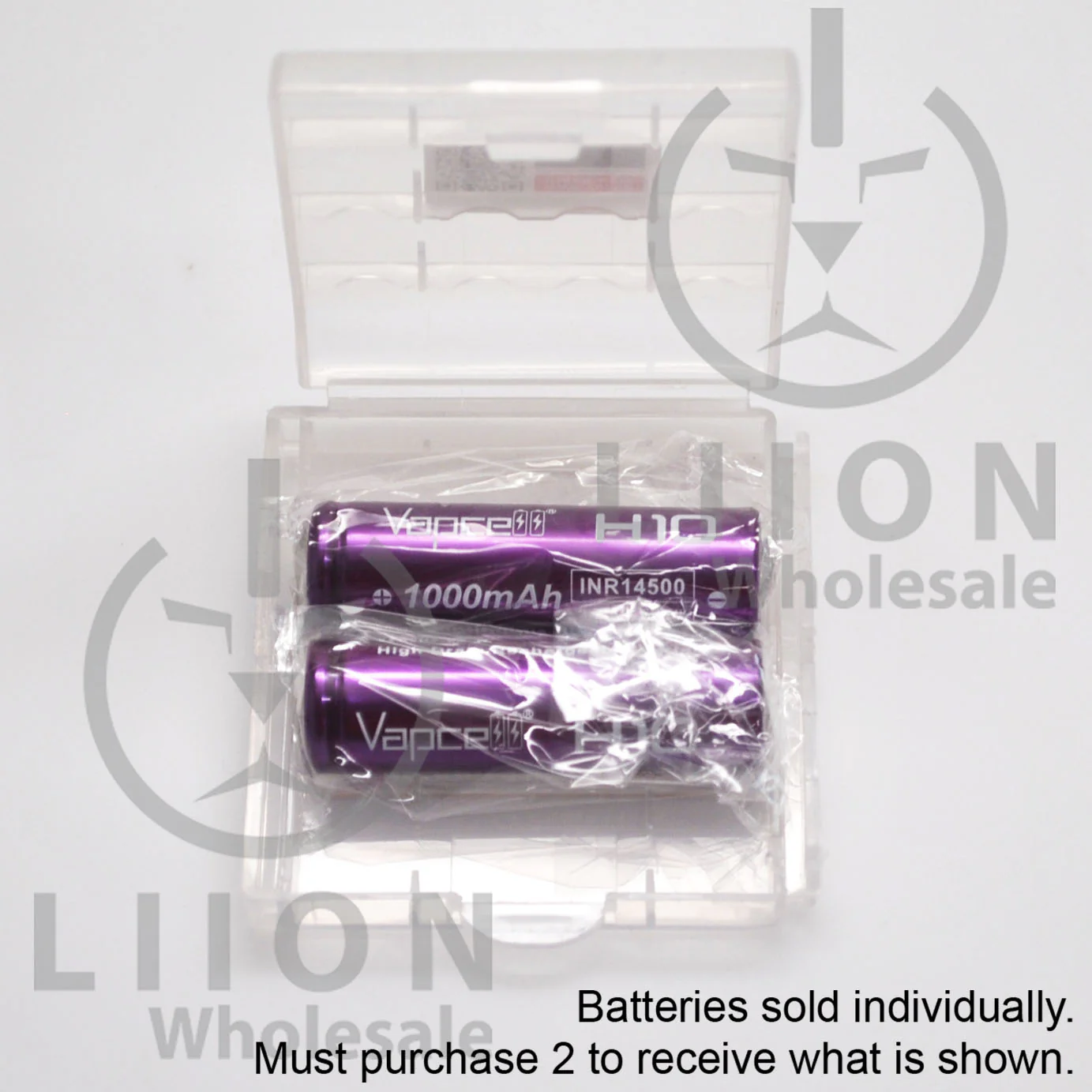 Vapcell H10 14500 Purple/White 10A Flat Top 1000mAh Battery - Genuine - Image 5