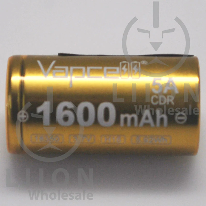 Vapcell H16 18350 5A Flat Top 1600mAh Battery - Genuine - Image 2
