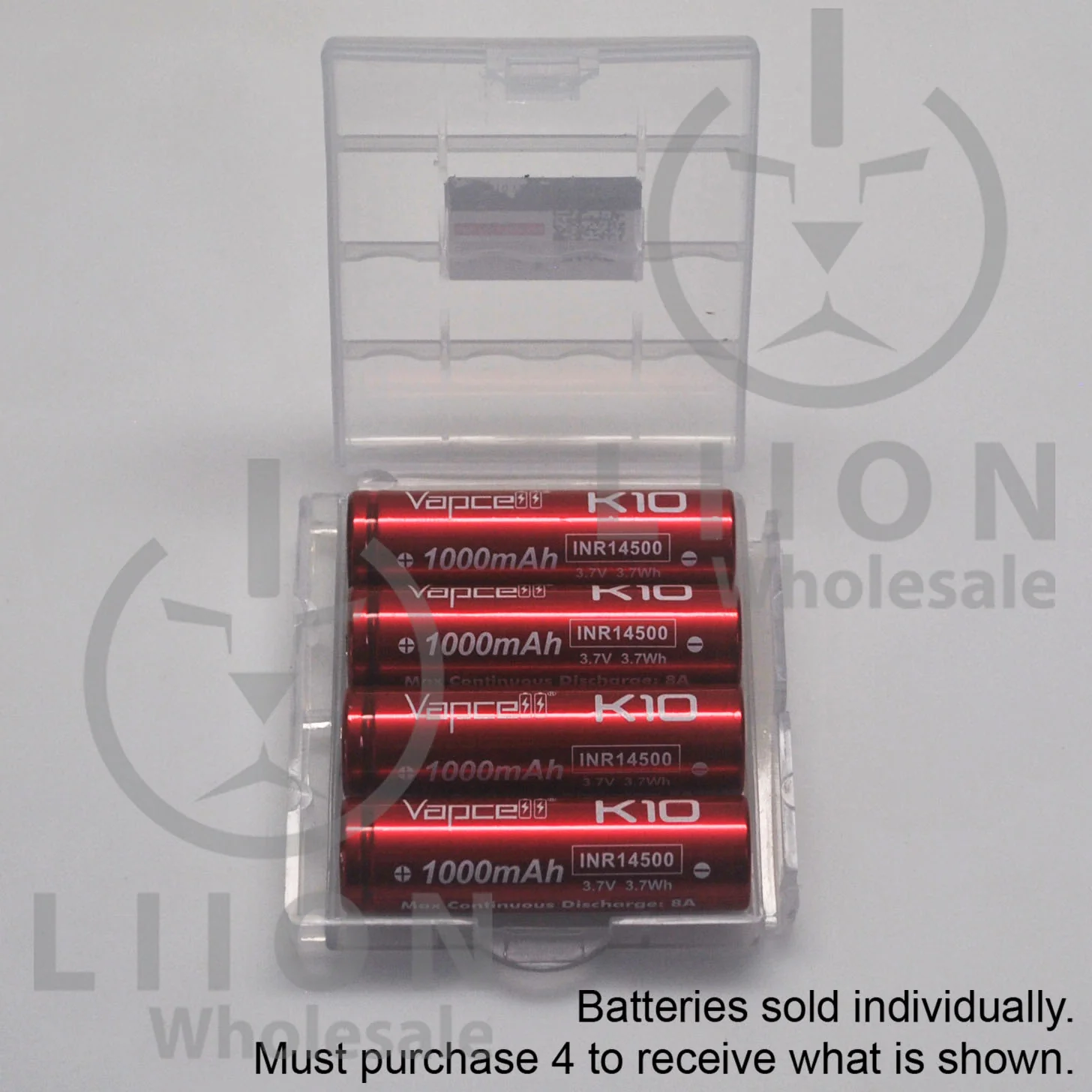 Vapcell K10 14500 8A Flat Top 1000mAh Battery - Genuine - Image 5
