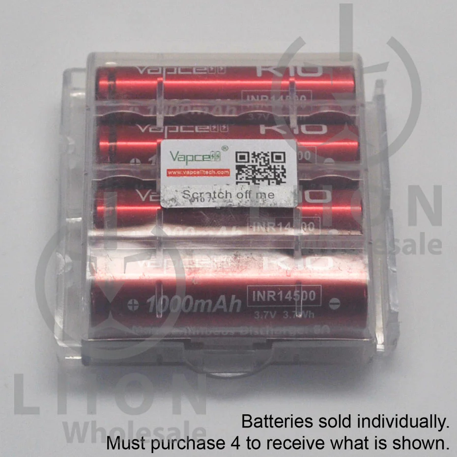 Vapcell K10 14500 8A Flat Top 1000mAh Battery - Genuine - Image 6
