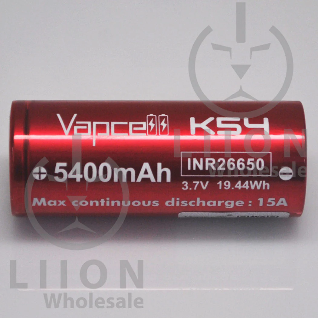 Vapcell K54 26650 15A Flat Top 5400mAh Battery - Genuine - Image 2