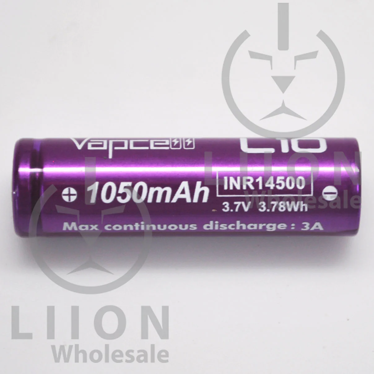 Vapcell L10 14500 Purple/White 3A Flat Top 1050mAh Battery - Genuine - Image 2