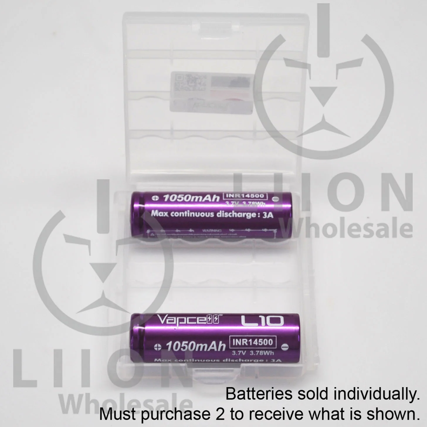 Vapcell L10 14500 Purple/White 3A Flat Top 1050mAh Battery - Genuine - Image 5