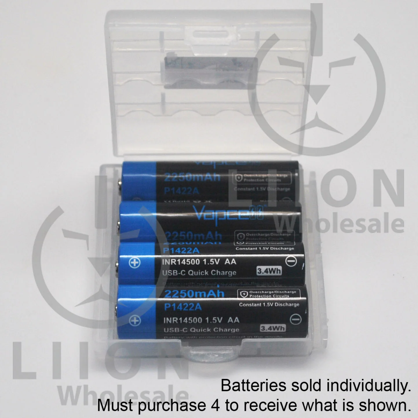 Vapcell P1422A Protected Lithium Ion AA 1.5V Battery with USB port - Genuine - Image 6