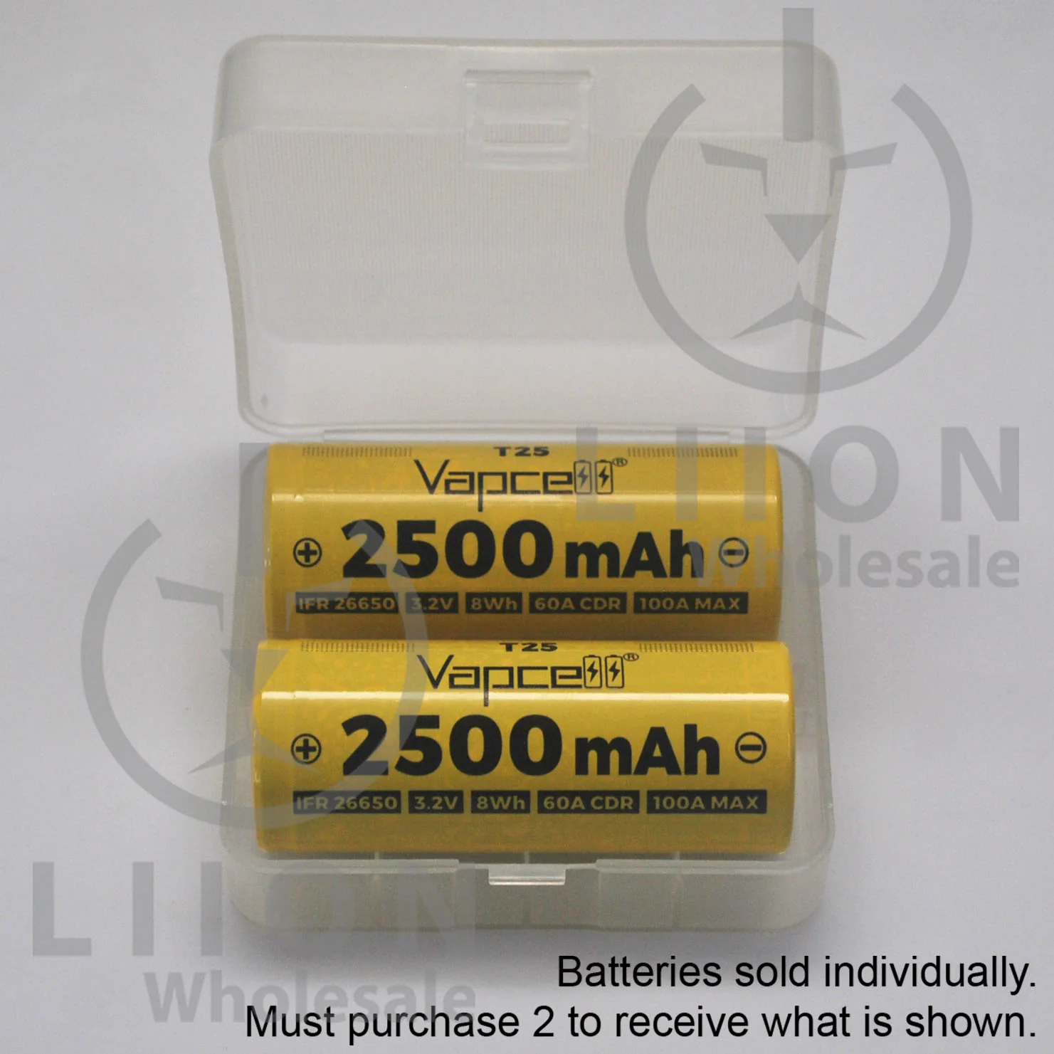 Vapcell T25 LiFePO4 IFR26650 60A/100A Flat Top 2500mAh Battery - Genuine - Image 5